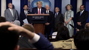 28K views · 358 reactions | President Trump today shot down the prospect for any kind of nationwide lockdown to contain the spread of coronavirus, resisting a step that California, New York and now Illinois have already taken. “I don't think so,” Trump told reporters when asked whether California‘s strategy could be adopted nationwide. More takeaways from the coronavirus Task Force briefing https://politi.co/3bftSBv | POLITICO | Facebook