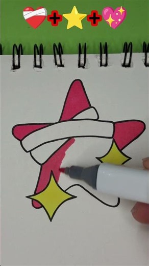 Fusing ⭐️ + 💖 + ❤️‍🩹 Into One Emoji! Drawing Emoji Mix #shorts #emoji #emojimix #emojifusion