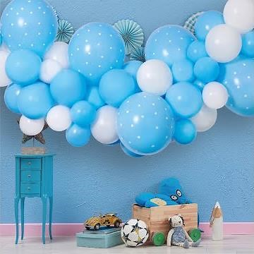 DIY: Baby Boy Balloon Garland Tutorial | Blue Party Decoration Ideas 🎈👶