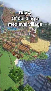 How to build a medieval village | day 4 of transforming a Minecraft village