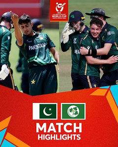 2.6M views · 78K reactions | Pakistan secure their first win in Super Six, defeating Ireland by three wickets. Match Highlights ️ #U19WorldCup | ICC - International Cricket Council | Facebook