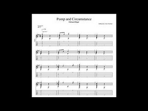 Edward Elgar: Pomp & Circumstance with tablature/sheet music for solo fingerstyle guitar
