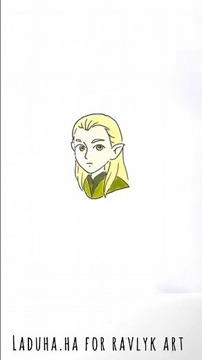 🧝🌲 Legolas the Elf Archer from The Hobbit 🎯✨Tutorial 🔴 #shorts #drawing #RavlykArt