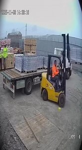 Forklift Load Tips Over at Construction Site ⚠️ #FOLLOW