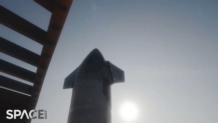 Amazing slow-motion view of SpaceX Starship's liftoff