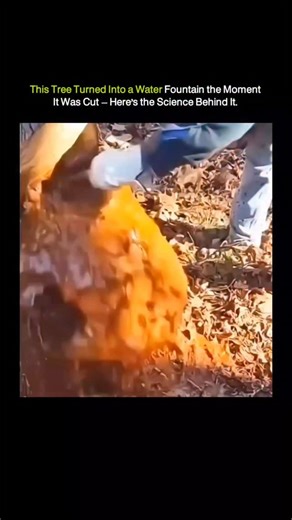 Explaining universe on Instagram: "This isn’t a hidden pipe. It isn’t a trick. And it’s definitely not fake. 🌳💧 What you’re seeing is extreme root pressure in action. After days or weeks of heavy rain, flood-level soil saturation, or nearby underground water sources, a tree’s roots absorb far more water than usual. That water is pushed upward through the tree’s vascular system — slowly building pressure inside the trunk. Normally, that pressure stays perfectly balanced. But when the trunk is s