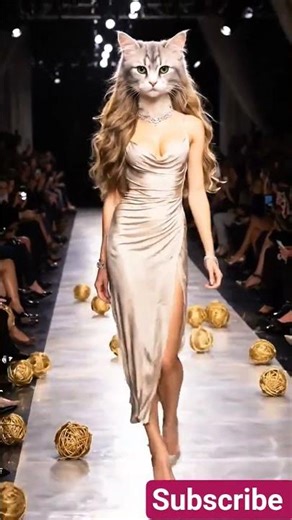 “When a Cat Becomes a Supermodel on Ramp 💃🐱🔥”