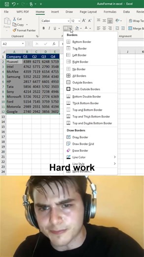 AutoFormat in excel 😱 #excel #office #spreadsheet