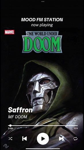 Have a goodnight. Vibe with us. Now playing: “Saffron” by MF DOOM, instrumental used famously for “Doomsday” #mfdoom #marvel #fyp #fypシ #hiphop #music