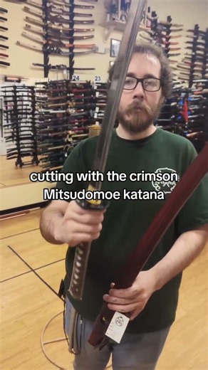 cutting with the Crimson Mitsudomoe Katana