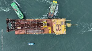 Offshore Oil and Gas production platform, Heavy duty marine engineering structure for energy and petrochemical industry, Offshore oil rig energy infrastructure marine engineering, Offshore platform.