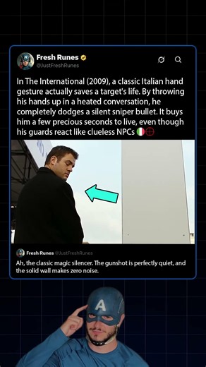 In The International (2009), Clive Owen watches an Italian hand gesture save a man s life