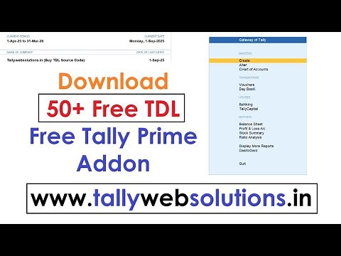 Quick Download 70+ Free Tally Prime TDL | Free TDL Source Code | Free TDL | www.tallywebsolutions.in