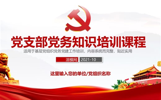 党支部党务工作党建知识培训党课PPT