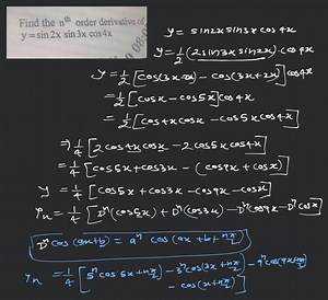 find the n^{\text {th }} derivative e^{x} \sin ^{2} x \sin 2 x ... | Filo