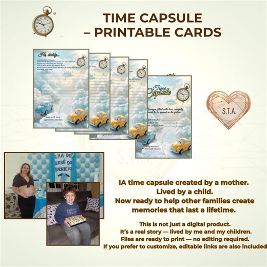Time Capsule – Printable Cards - Gift Baby - - Etsy