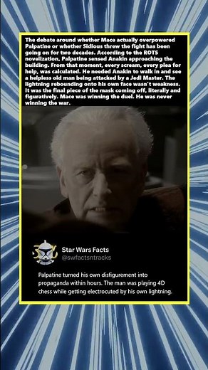 Palpatine was not losing to Mace Windu. He was performing for Anakin #starwars #starwarsfacts