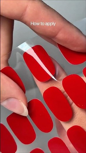How to apply our Glaize stick-on gel nails. #stickonnails #gelnailwraps #rednails #nailtutorial
