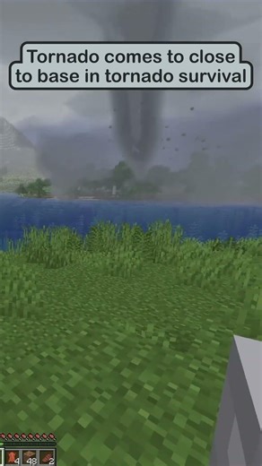 Tornado comes close to base in tornado survival #minecraft #protomanlysweather #tornado
