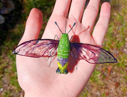 Handmade Realistic Hummingbird Clearwing Moth Sculpture - Etsy