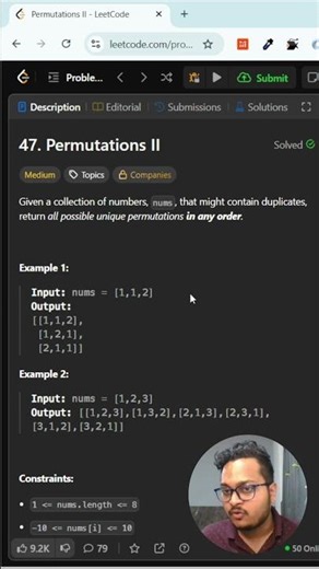 Leetcode 47 - Permutations II Duplicates #coding