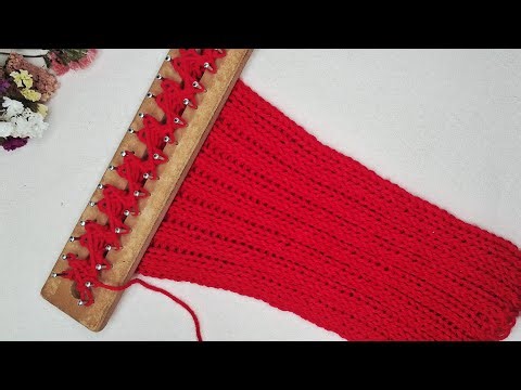 Double stitch on rectangular loom