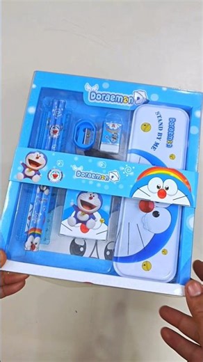 Small Doraemon Stationery Set with geometry box, pencil, crayon colour, #stationarycollection