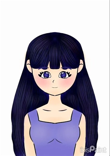 Anime girl drawing 💜️✨️ #digitalart