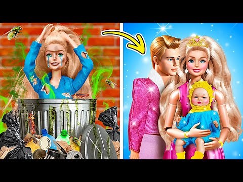 Boneca abandonada na rua! Transformação mágica de nerd a estrela com truques criativos ✨🧩