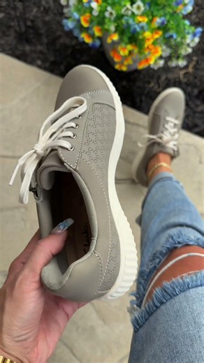 Clarks Collection Perforated Leather Sneaker - Caroline Ayla QVC, Inc #clarks #sneakers