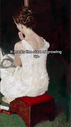 Girl at Mirror by Norman Rockwell #viral #history #art #story #painting