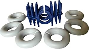 SWASHER - Wear Rings (6) + Flexible Brush for Polaris/Pentair Pool Cleaner Tail Sweep Hose