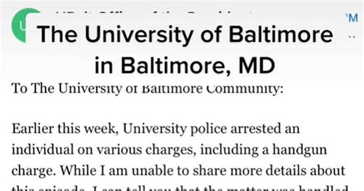 A University of Baltimore student warned people on TikTok that a peer was bringing a gun to school and had 'stalked, threatened, and assaulted' her — saying the university is 'pushing it under the rug'