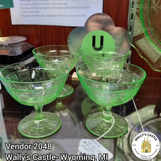 Uranium glass from Vendor 2048 at Wally's Castle Vintage Antique Mall in Wyoming MI