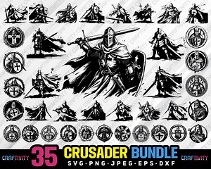 Crusader Knight Vector Bundle (svg, Png, Jpg, Eps, Dxf) Commercial Use - Etsy UK