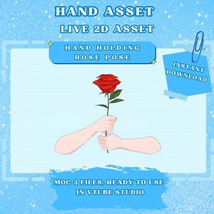 Vtuber Hand Holding Rose Asset | Live2d Animated & Fully Rigged Hand Prop (MOC3, Vtube Studio) - Etsy UK