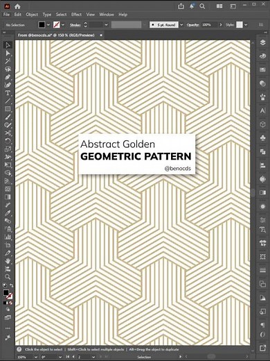 Adobe Illustrator 2026 | How to Create an Abstract Golden Geometric Pattern in Illustrator #benocds