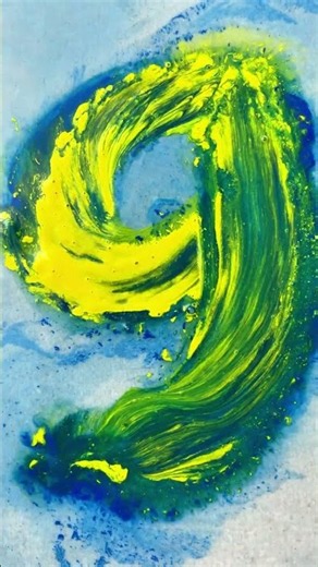 Blue + Yellow = Green! Painting Numbers 1 to 10 with Gouache 🔵🟡🟢 #kids #gouache #art #colors