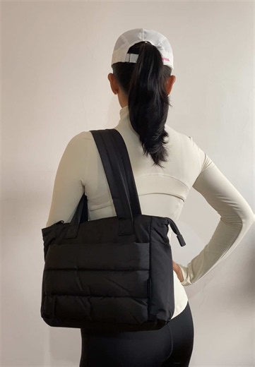 BAGSMART tote bag review — functional puffer tote for school & work