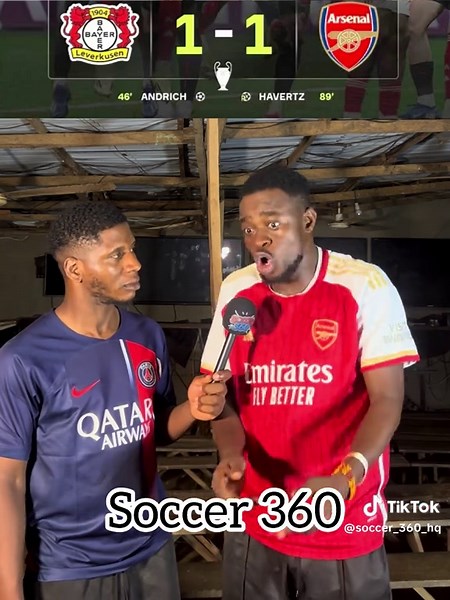 Bayer Leverkusen 1-1 Arsenal, join the conversation in the comments. #Arsenal #BayerLeverkusen #UCL