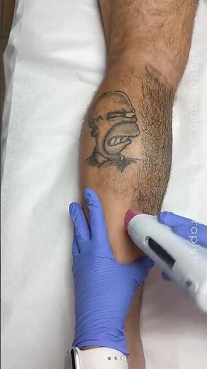 Male lower leg wax using seaweed roll on wax formula from Starpil. Professional esthetician service