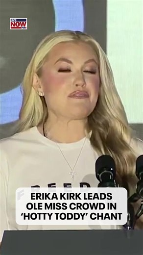 Erika Kirk and Vice President JD Vance headlined the Turning Point USA event at the University of Mississippi. Erika started her time on stage by leading the "Hotty Toddy" chant at Ole Miss. "Charlie, when he came onto campus, he loved to immerse himself in the culture of the campus he was in," Erika said. "From word on the street, you guys have a chant out there.. I hear it's a good one.. it's Hotty Toddy.." The crowd took over for Erika after she started off the call. "Hotty Toddy" is the offi