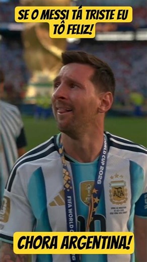 CRY MESSI! Argentina loses and makes 223 million Brazilians happy. Gracias Spain! #worldcup