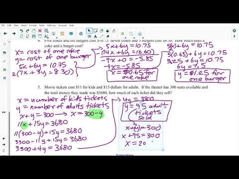 Systems of Equations - Lesson 4 Applications EXERCISES