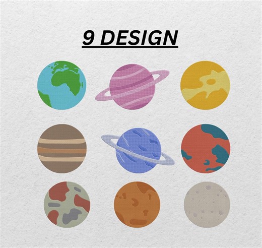 Planet Embroidery Set - Etsy