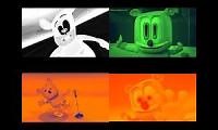 Mix of 4 videos from youtube : Gummy Bear Song HD (Four Versions at Once)