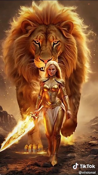 Epic Warrior AI Art: Dynamic Lion Live Wallpapers