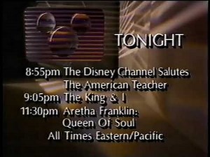 Tonight on The Disney Channel promo 1991