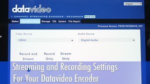 How to set up streaming and recording for the NVS-33, HS-1300, HS-1600T, and HS-3200. Learn more about NVS-33 https://www.datavideo.com/product/NVS-33 CONNECT WITH US! ►Visit our Website: http://www.datavideo.com ►Facebook: https://www.facebook.com/datavideoUSA ►Twitter: https://twitter.com/datavideousa ► Instagram: https://www.instagram.com/datavideo/ | Datavideo