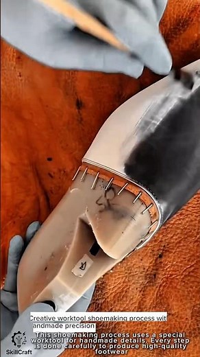 Creative worktool shoemaking process with handmade precision